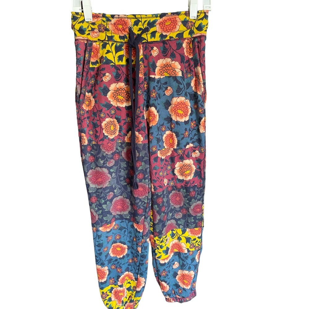 Saturday Sunday Womens Drawstring Floral Sweatpants Pocket Size XSP Multicolor
